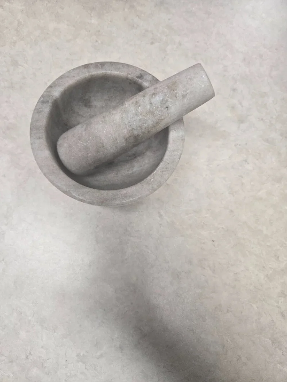 Handmade Stone Herb Grinder Bowl | Marble Spice Crusher